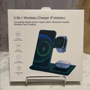 3-IN-1 Wireless Charger (Foldable) - Black